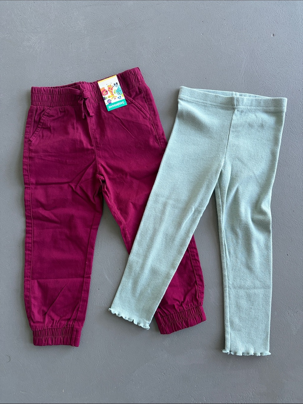 Garanimals Burgundy Joggers & Light Blue Leggings Set Size 3T